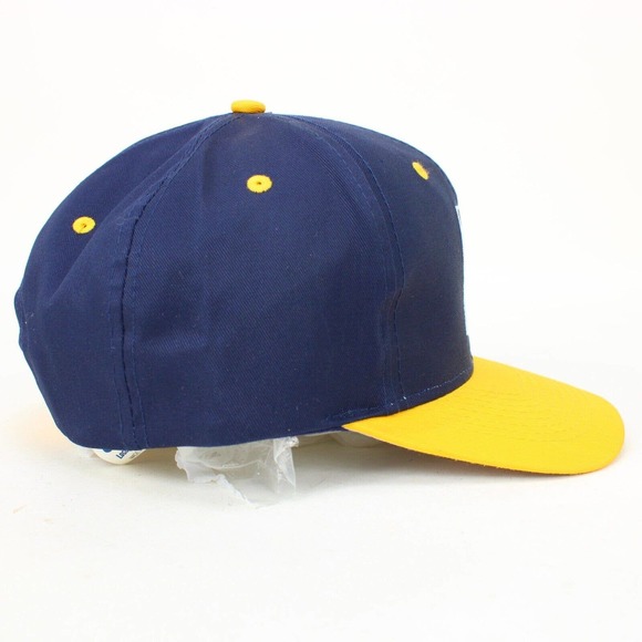 Vintage Indiana Pacers Snapback Hat Logo Athletic Basketball Blue Yellow NWOT - Picture 3 of 9